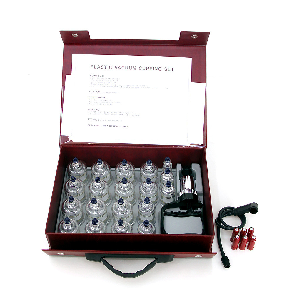 Wholesale Cheap Chinese 19 Pieces Massage Cupping Therapy  Sets Vacuum Suction Cups Jar Vacuum Hijama Cupping Set With Pump