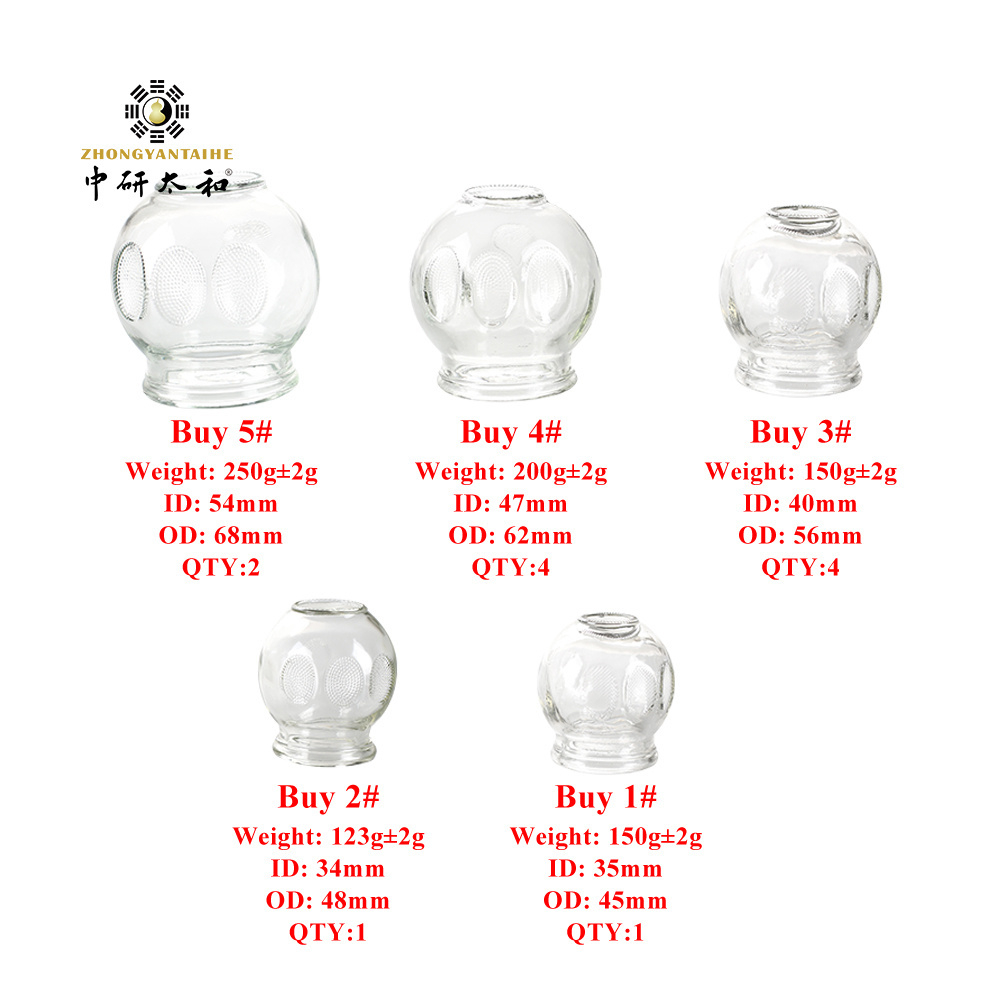 Traditional Chinese Vacuum Glass Cupping Therapy Cups 12 Body Cupping Massage Set