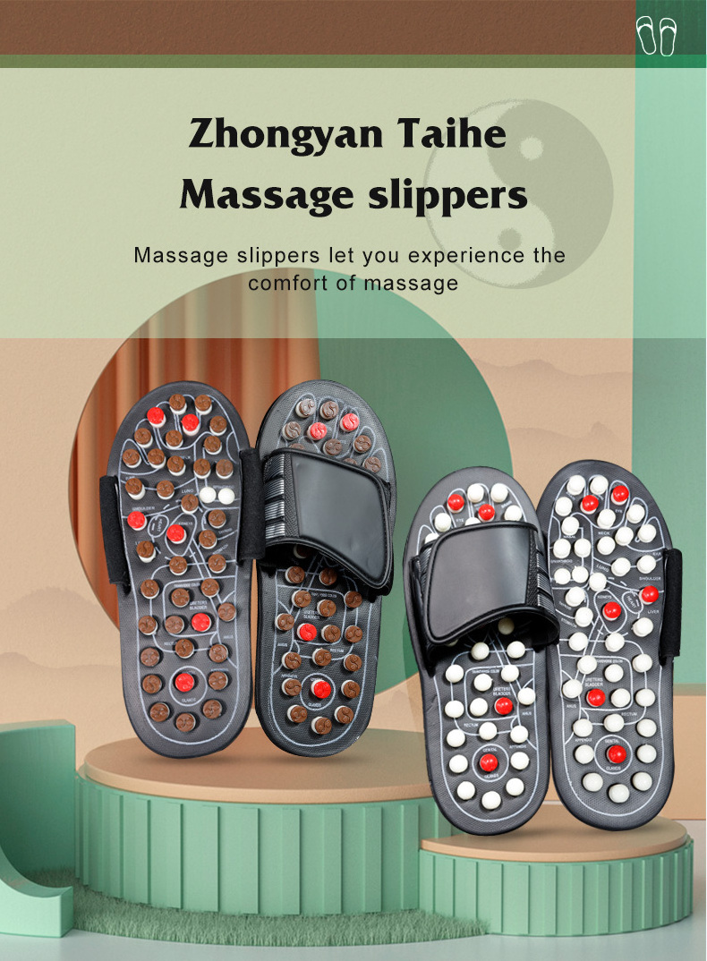 2022 Custom Other Massager Products Reflexology Escalate Blood Circulation Shoes Stone Sandals Acupressure Foot Massage Slippers