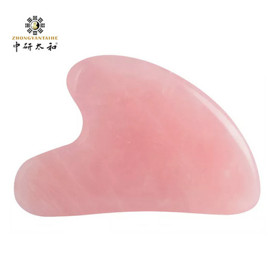 Heart Shaped Gua Sha Guasha Board Rose Quartz Pink Jade Stone Scraping Massage Tool Gua Sha Board