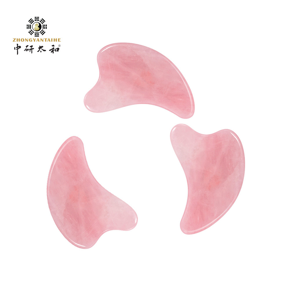 Heart Shaped Gua Sha Guasha Board Rose Quartz Pink Jade Stone Scraping Massage Tool Gua Sha Board