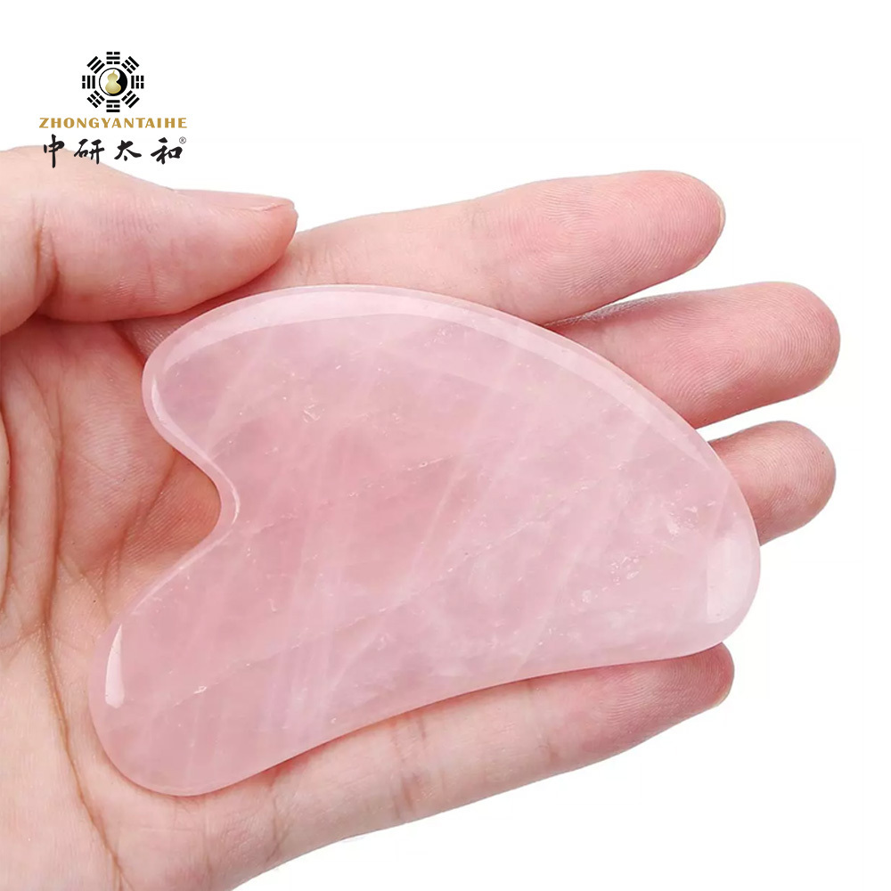 Heart Shaped Gua Sha Guasha Board Rose Quartz Pink Jade Stone Scraping Massage Tool Gua Sha Board