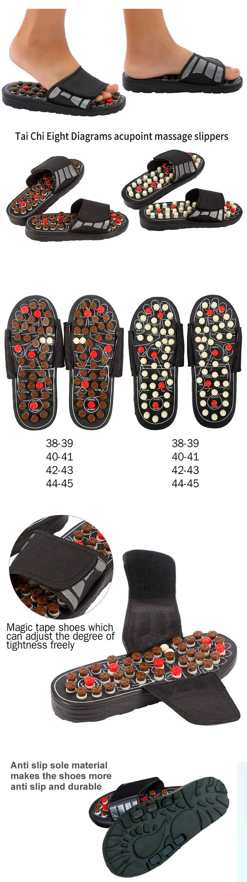 2022 Custom Other Massager Products Reflexology Escalate Blood Circulation Shoes Stone Sandals Acupressure Foot Massage Slippers