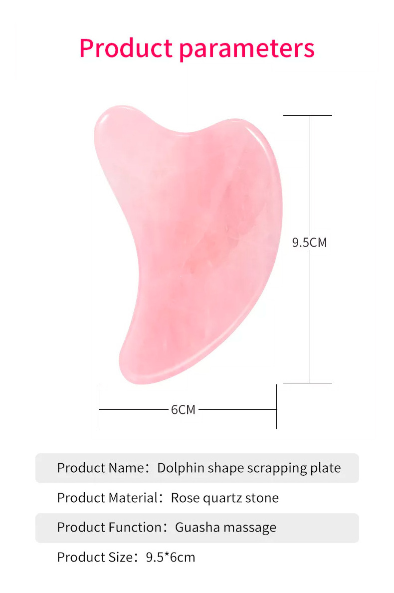 Heart Shaped Gua Sha Guasha Board Rose Quartz Pink Jade Stone Scraping Massage Tool Gua Sha Board