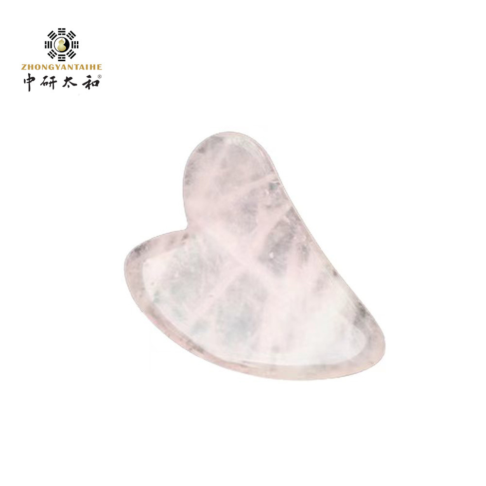 Heart Shaped Gua Sha Guasha Board Rose Quartz Pink Jade Stone Scraping Massage Tool Gua Sha Board