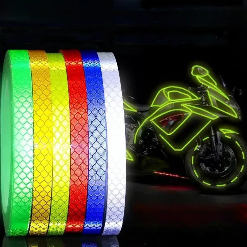 Motorcycle Rim Tape Car Warning Reflective Stickers For MTB Car Motorbike Styling Reflective Stripe Warning Lighting Tape