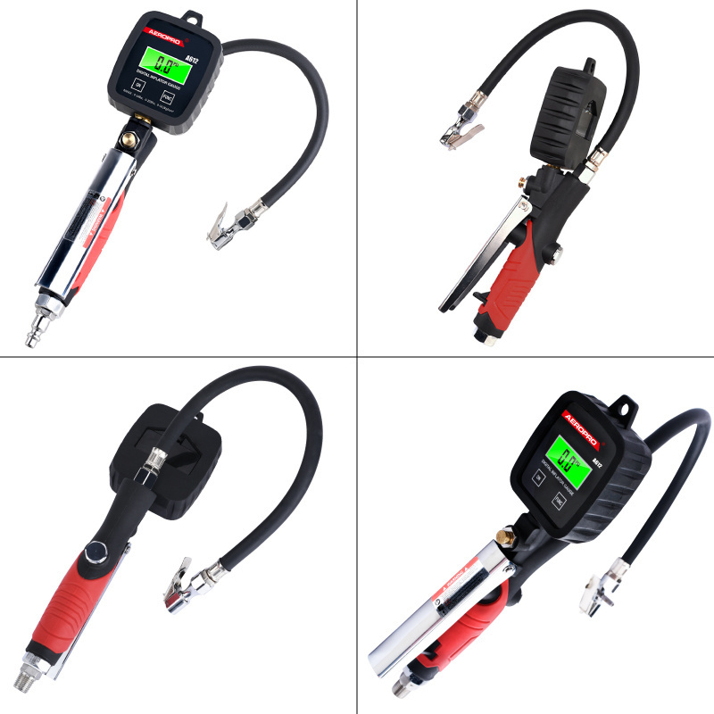 AEROPRO A612 Professional Air Tire Digital Pressure Gauge Auto Car Tire Inflators With Hose Chuck Pneumatic Tools