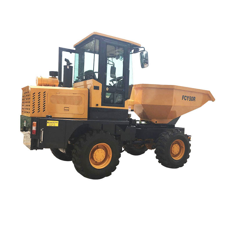 BADA FCY-50 4X4  mini dumper hydraulic All terrain tipper 5 ton dumper truck with 2.5m3 bucket