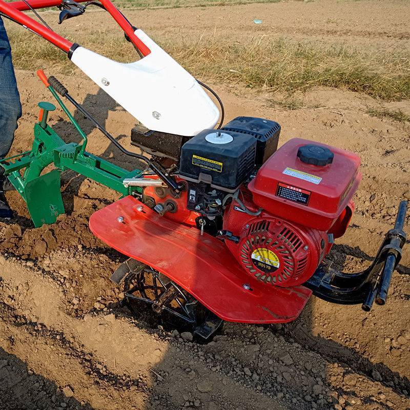 Mini Land Cultivation Machine 7Hp Farm Mini Diesel Power Tiller Two Wheel Mini Walking Hand  Cultivator