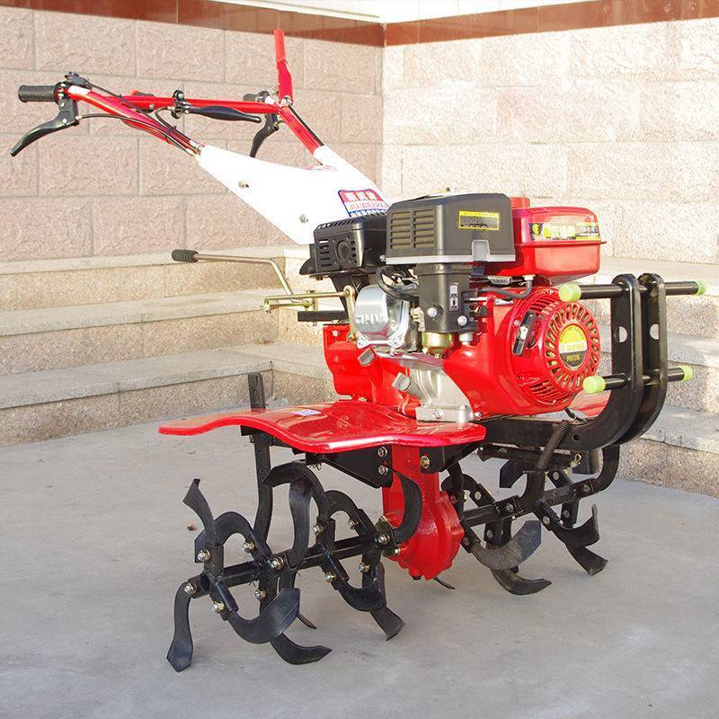 Mini Land Cultivation Machine 7Hp Farm Mini Diesel Power Tiller Two Wheel Mini Walking Hand  Cultivator