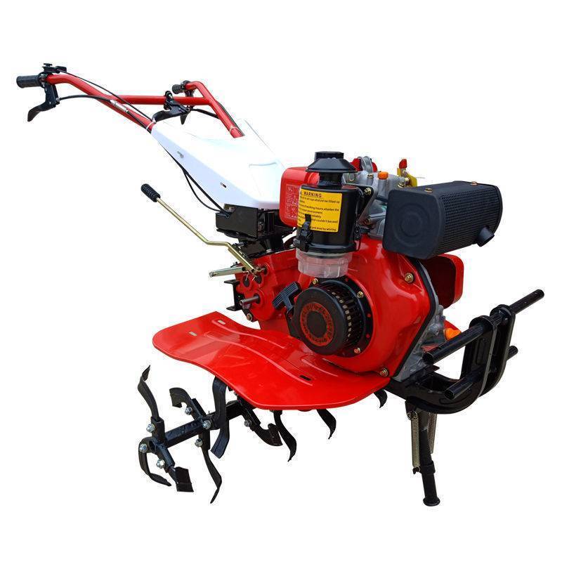 Mini Land Cultivation Machine 7Hp Farm Mini Diesel Power Tiller Two Wheel Mini Walking Hand  Cultivator