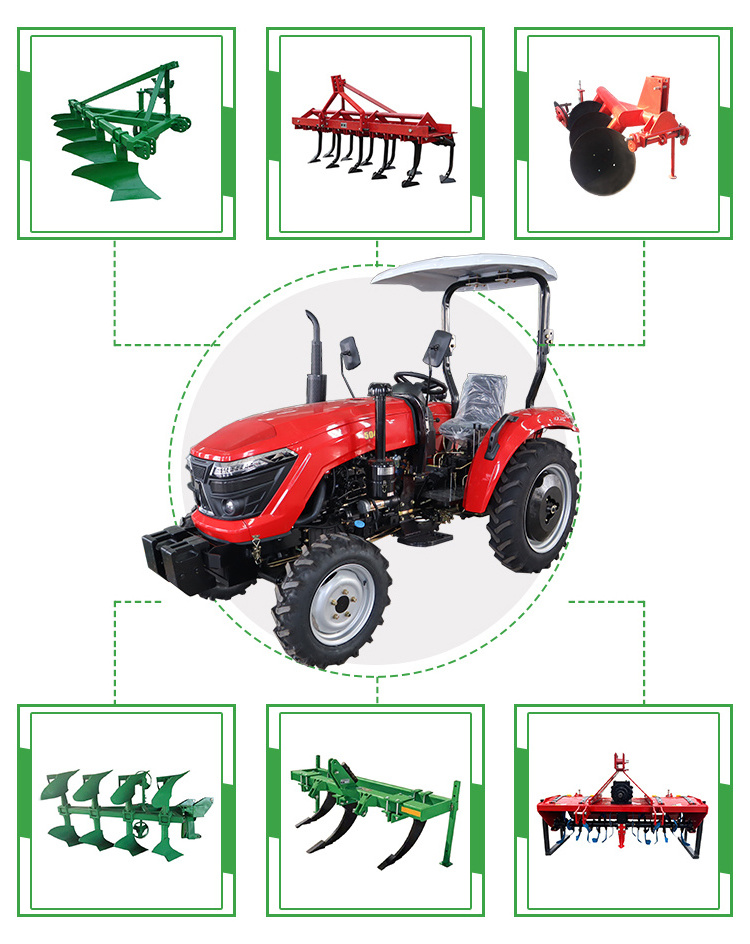 agriculture mini compact 4wd diesel tractor de granja 4x4 50hp 8+8 gears hydraulic output stage 5 farm 50hp tractor