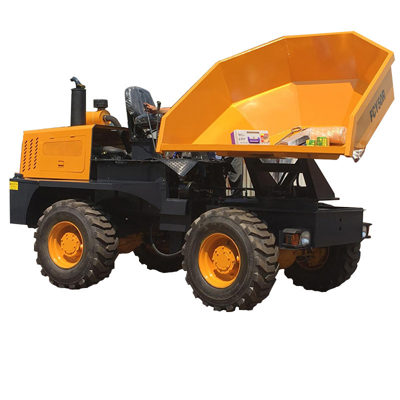 BADA FCY-50 4X4  mini dumper hydraulic All terrain tipper 5 ton dumper truck with 2.5m3 bucket