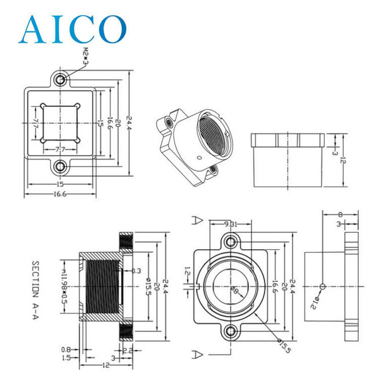 plastic M12x0.5 S mount lenses holder 650nm IR-cut off blocked filter m12 lens bandpass