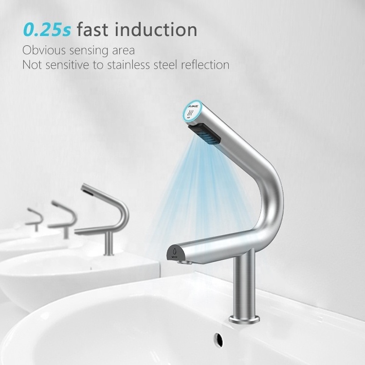 New Design AK7131 304 Stainless Steel Electronic Faucet 2 in 1 Wash and Dryer Tap High Speed Airblade Hand Dryer for Toilet