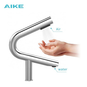 New Design AK7131 304 Stainless Steel Electronic Faucet 2 in 1 Wash and Dryer Tap High Speed Airblade Hand Dryer for Toilet