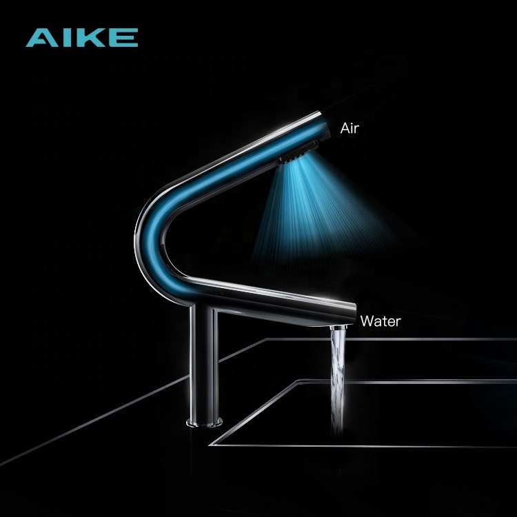 AIKE AK7131 automatic touchless water tap and hand dryer sensor faucet for bathrooms commercial faucet hand dryer 7-10s