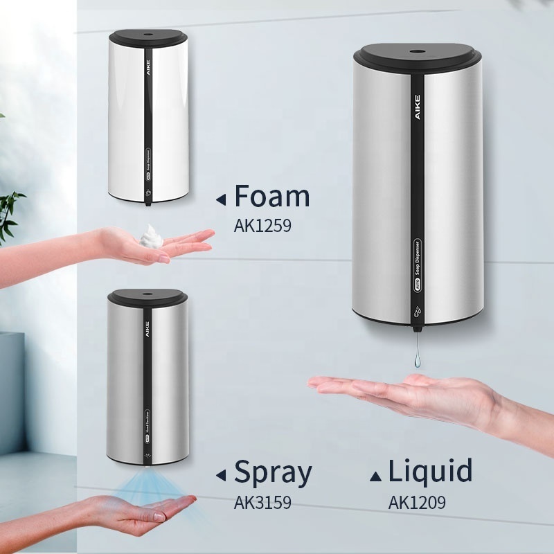 AIKE AK3159 850ml ABS plastic Touchless Hands Free alcohol hand sanitizer automatic spray dispenser