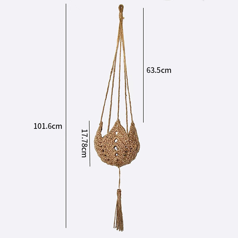 Handmade Hemp Indoor Outdoor Hanging Planter Basket Boho Style Flower Pot Holder Macrame Plant Hangers