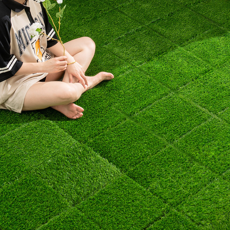 outdoor landscape Synthetic veranda deck tiles Artificial grass turf  for courtyard