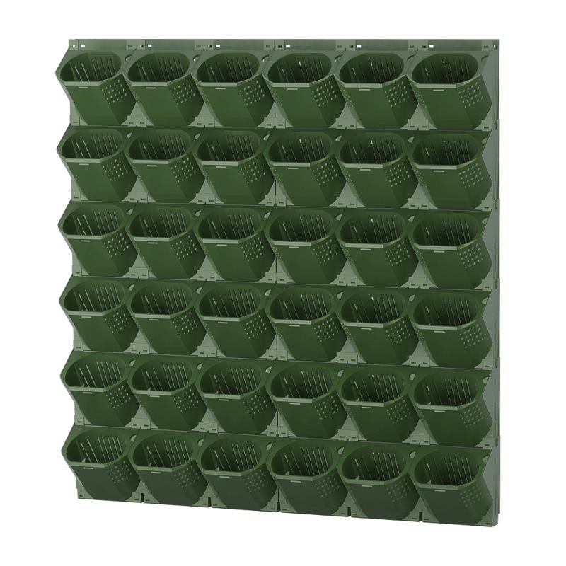 plant box hanging wall pocket 3 Holes Green Large Vertical Greening Plastic Flowerpot Durable Wall Garden Planter for Home Hotel