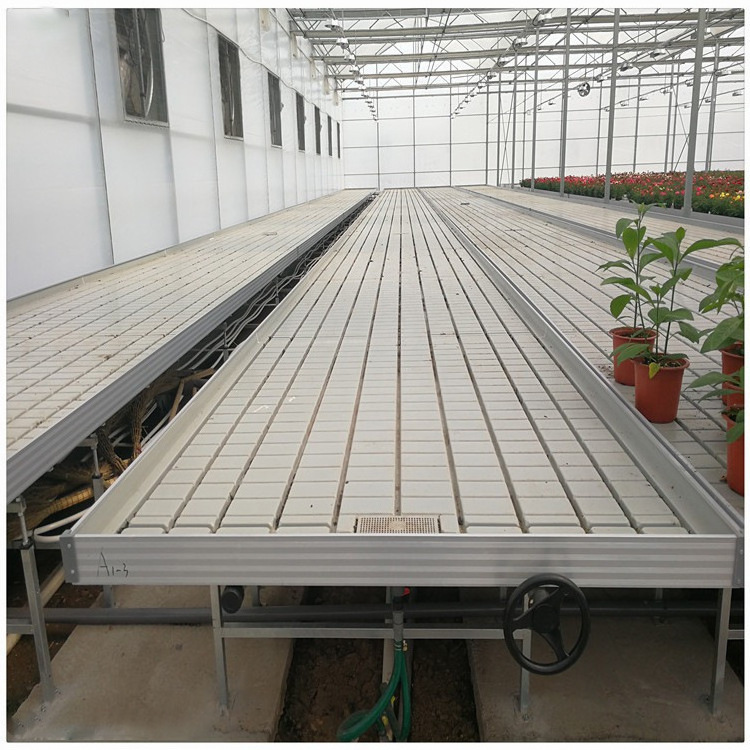 4x8  rolling industrial grow benches flood trays ebb and flow system grow rack table rolling bench