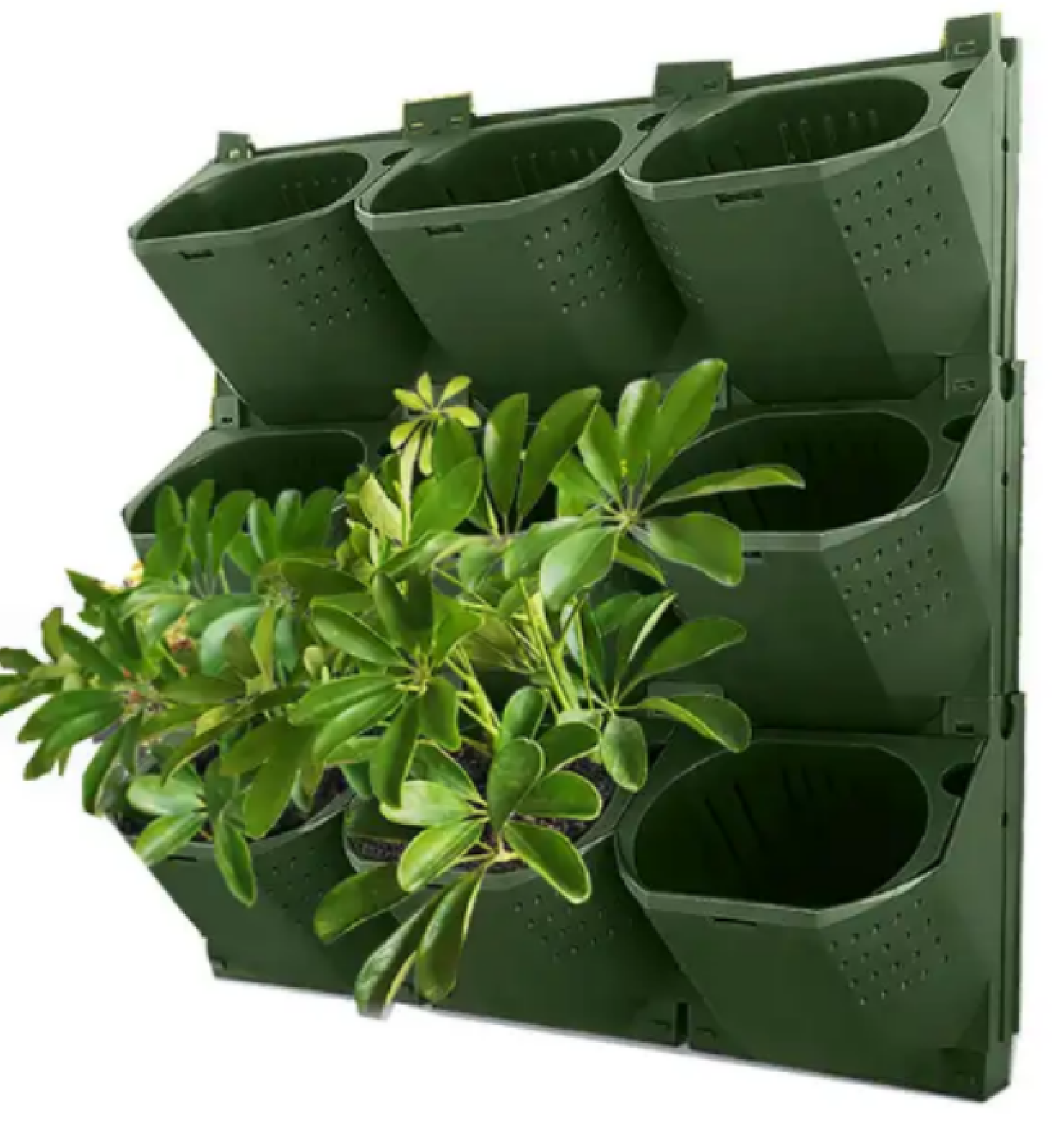 plant box hanging wall pocket 3 Holes Green Large Vertical Greening Plastic Flowerpot Durable Wall Garden Planter for Home Hotel