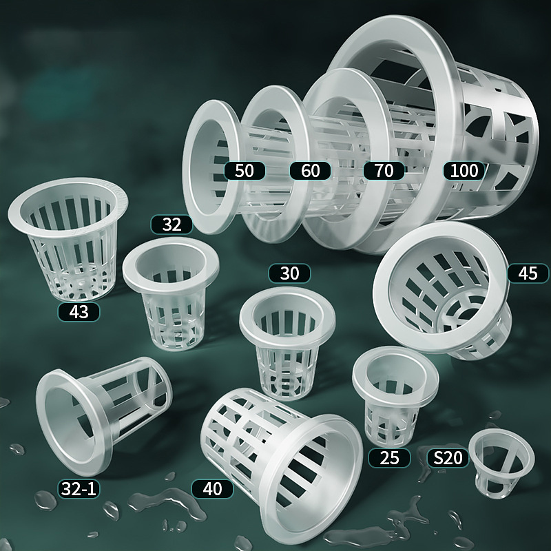 Plastic nursery planting net pots for hydroponics white plastic flower pots