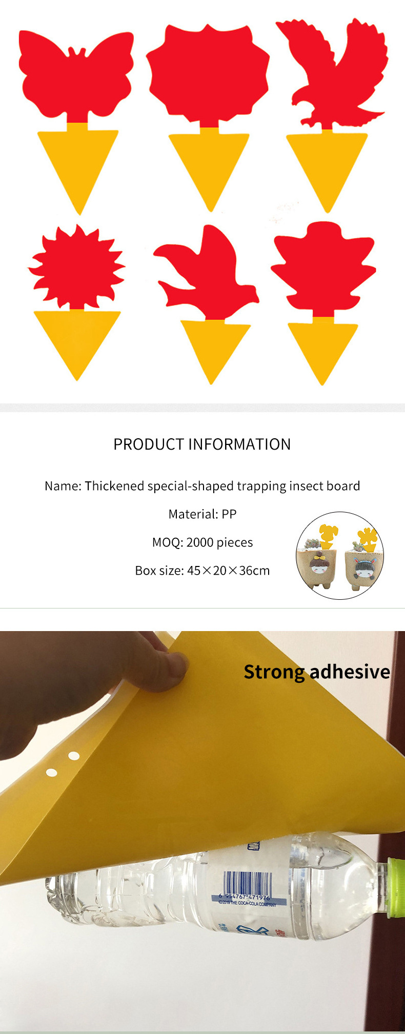 Yellow Pp Board Shapes Sticky Gnat Garden Insect Glue Traps 41 Pack Fruit Fly Traps Yellow Fungus Gnat Killer Quad 12 Ga Trap