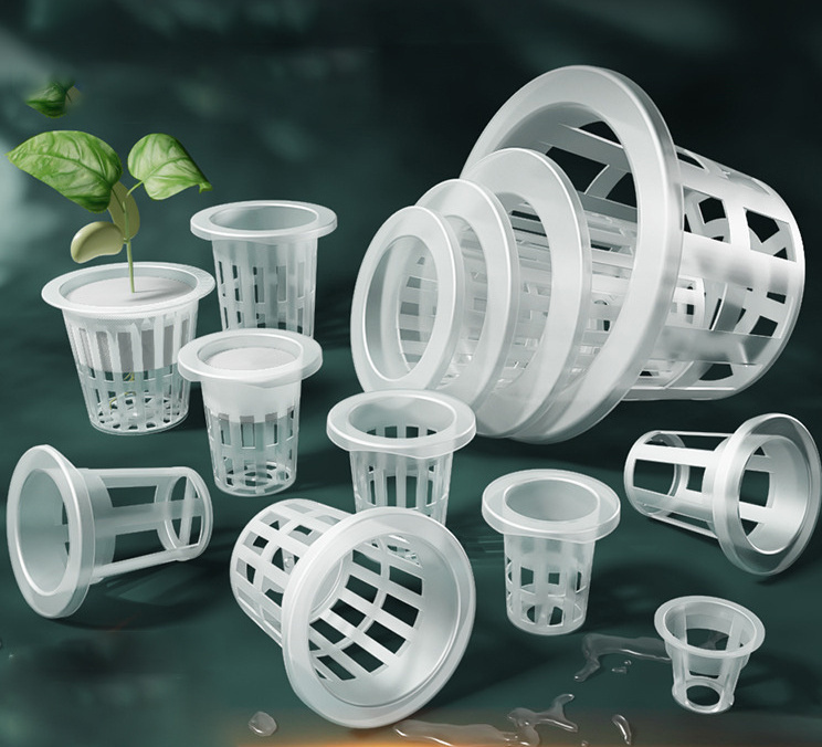 Plastic nursery planting net pots for hydroponics white plastic flower pots