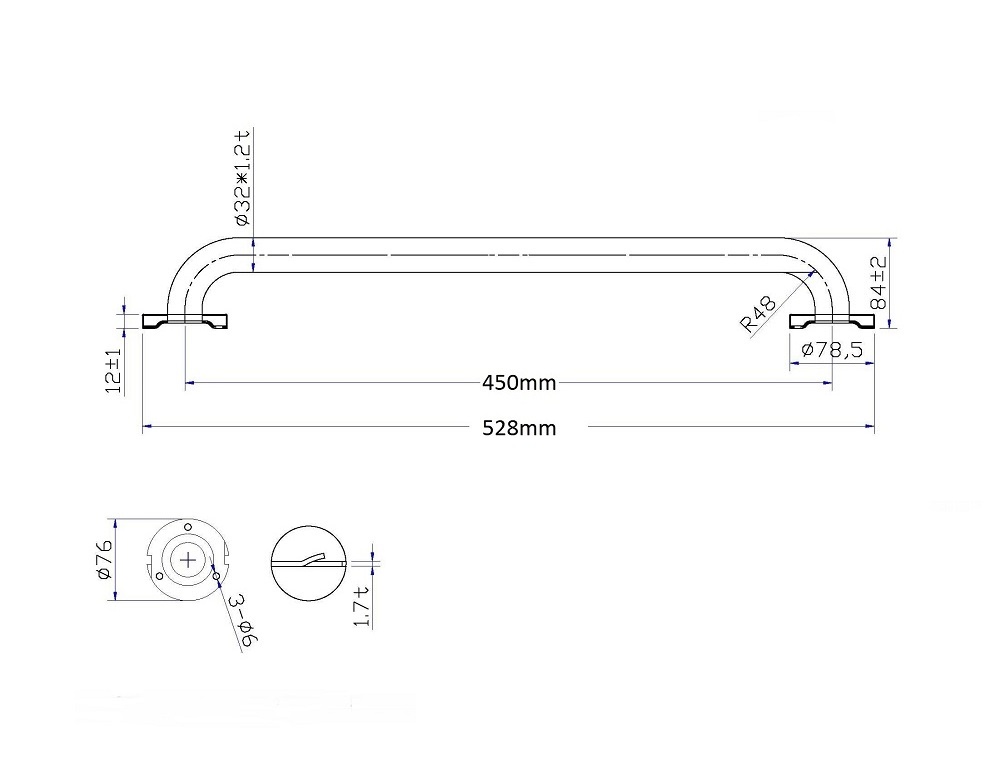 New Design Stainless Steel Disable Grab Bar Bathroom Accessories Safety Disabled Handrail Customized Grab Rails