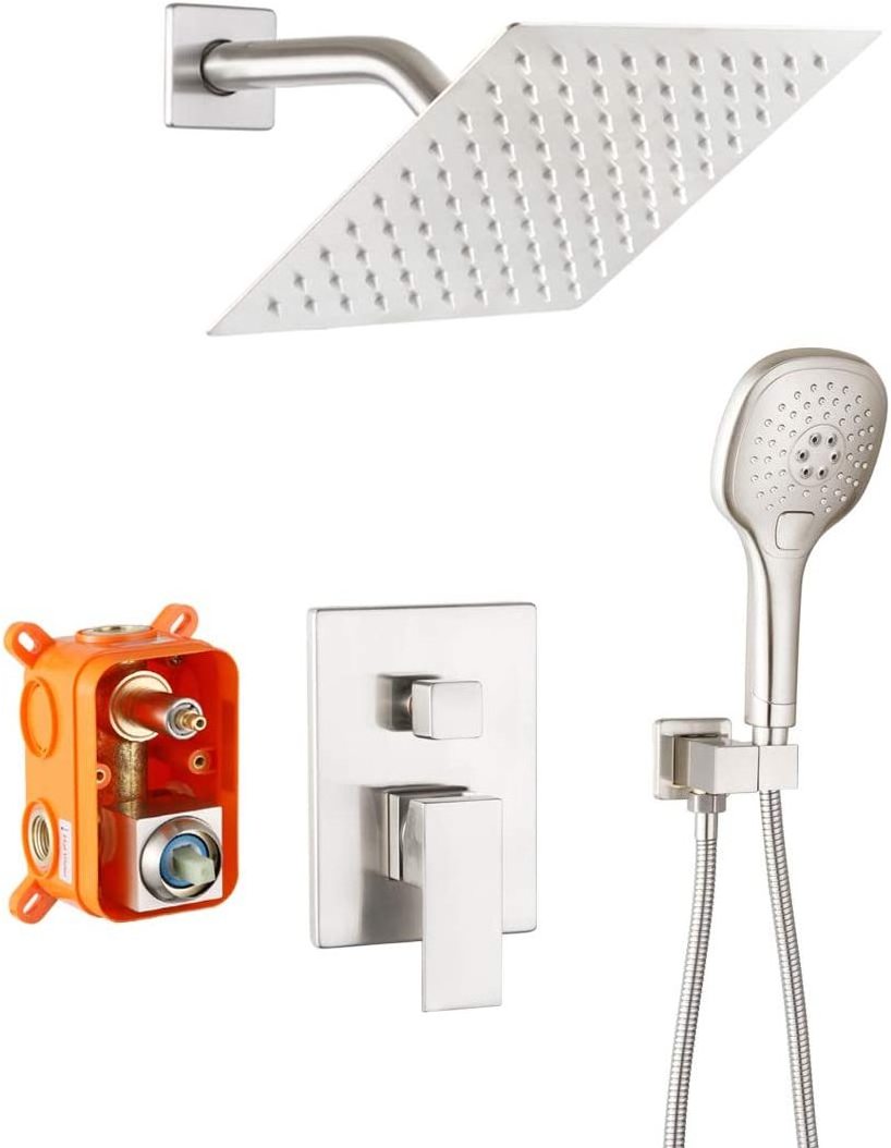 China Supplier Shower Faucet Set Wall Mounted Shower Head and Handle Set And Rough in Valve Body and Trim Kit