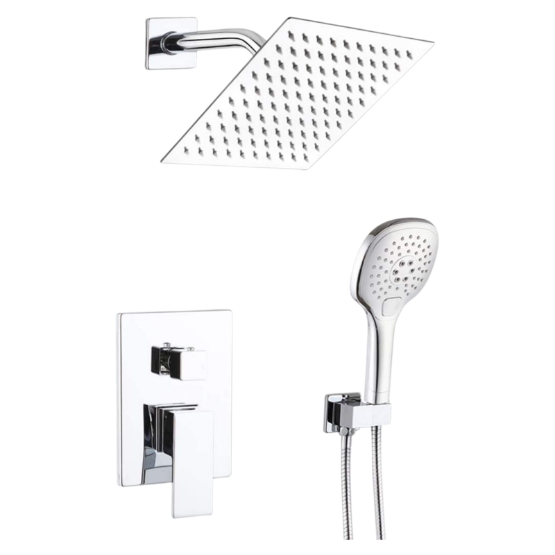 China Supplier Shower Faucet Set Wall Mounted Shower Head and Handle Set And Rough in Valve Body and Trim Kit