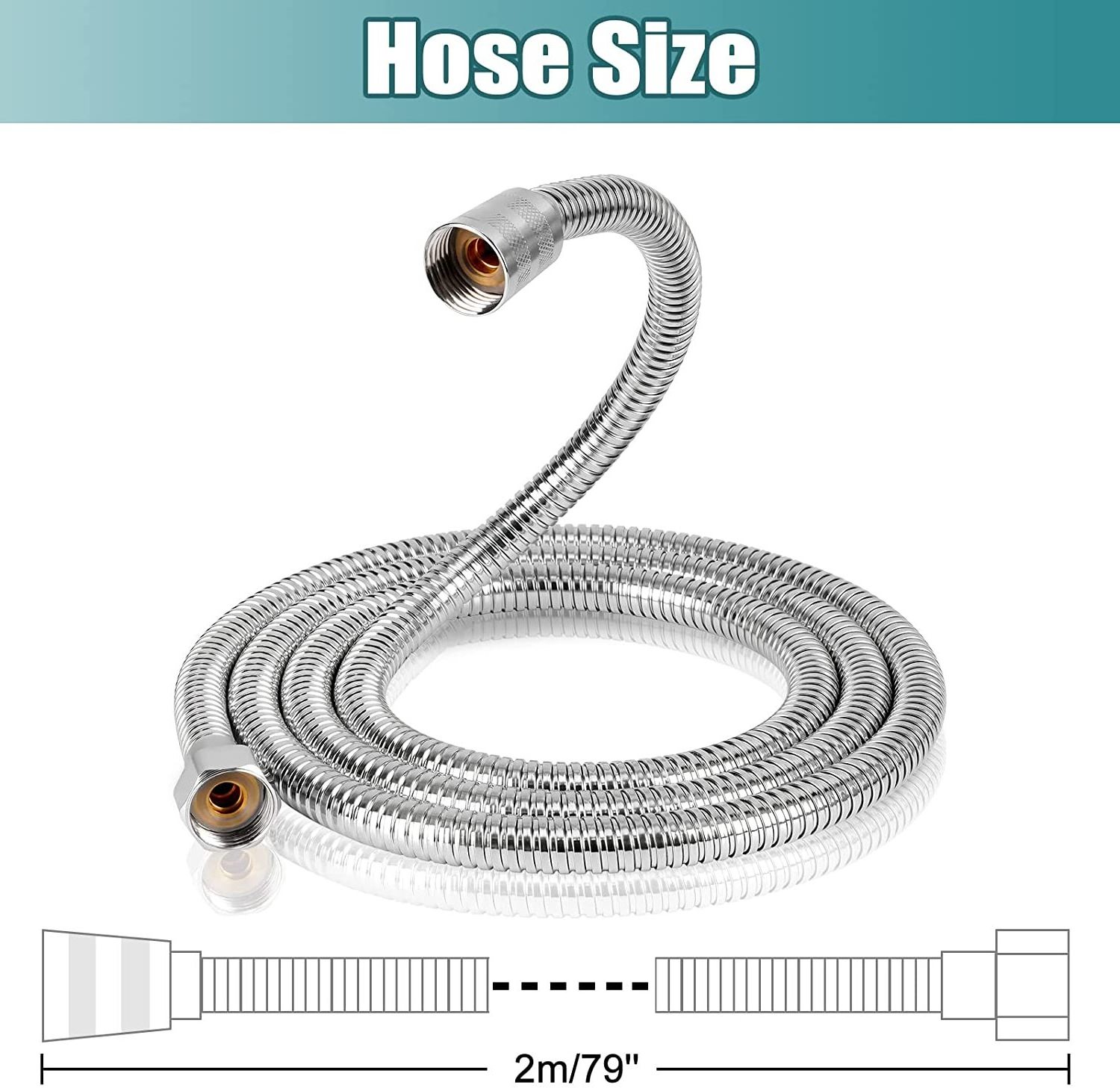 Shower Hose Flexible Stainless Steel Handheld Shower Hose for Shower Bidet Sprayer Bathing Toilet Cleaning