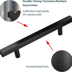 Cabinet Handle Matte Black Kitchen Cupboard Drawer Pull Handles Brass Modern Vintage Customized Solid Material Square Black