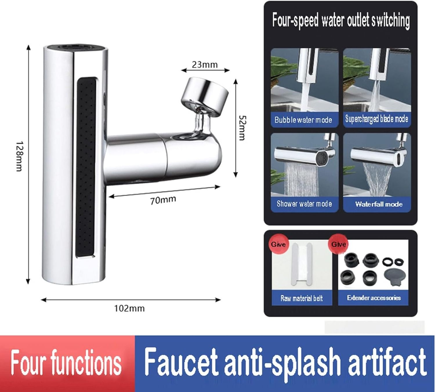 2024 new Waterfall Faucet Extender 4 in 1  Sink Faucet Accessories