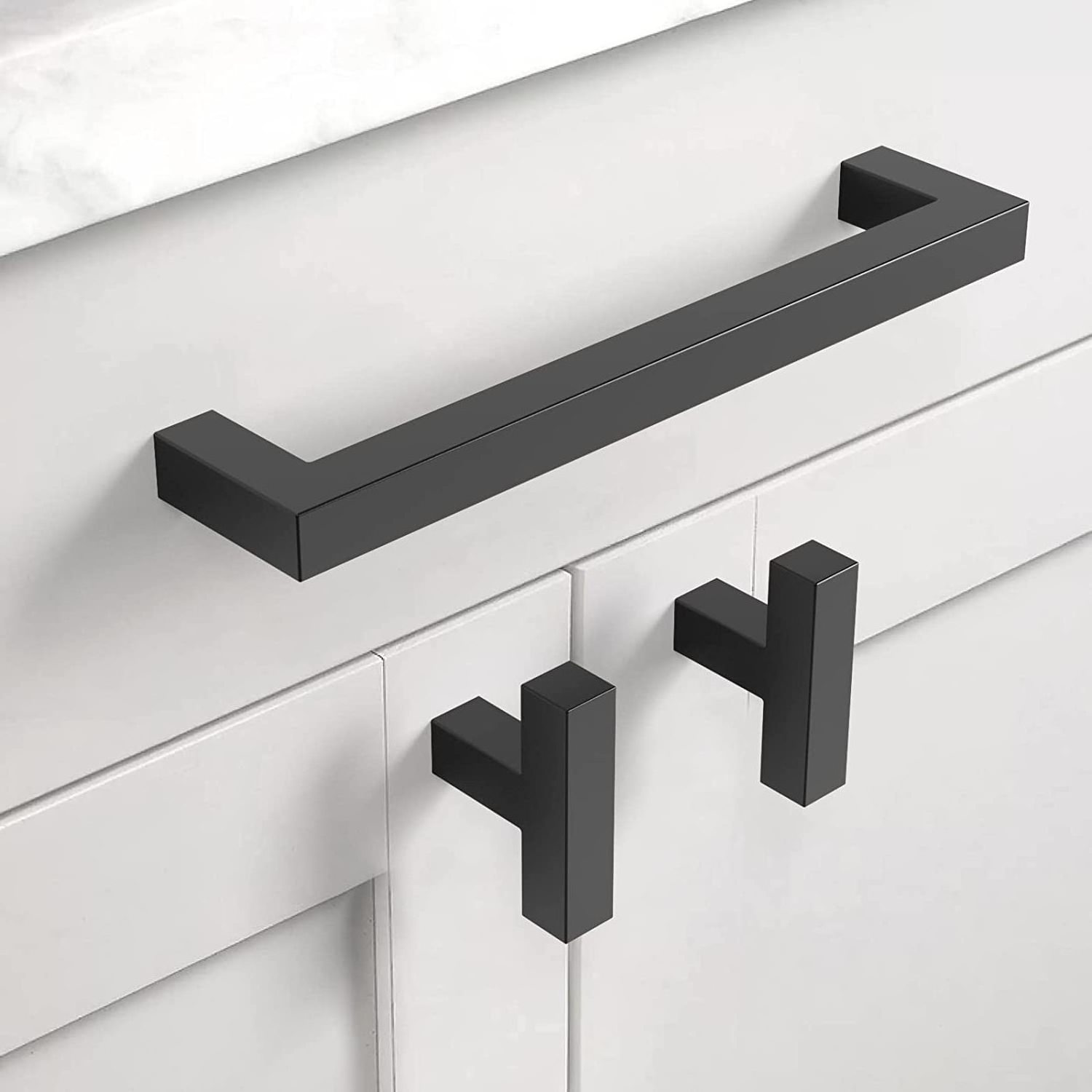 Popular Square Hollow Cabinet Hardware Kitchen Door Cabinet Pulls Stainless Steel Furniture Handles Cabinets Luxury