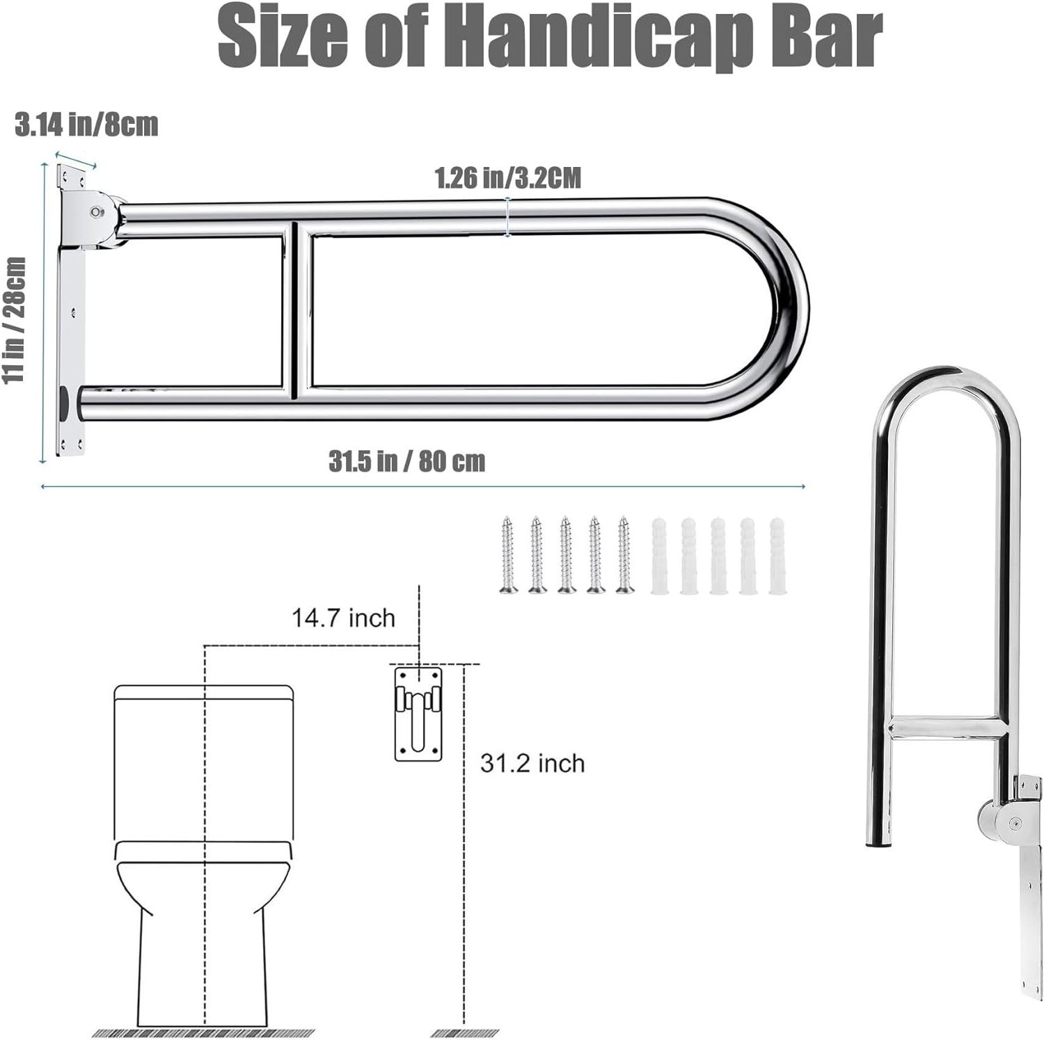 handicap adjustable toilet safety handrail toilet with folding grab bar of disabled accessories