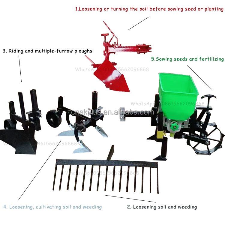 Chain track crawler micro-tiller agricultural arable land ploughing single wheel turning soil ditching weeding machine