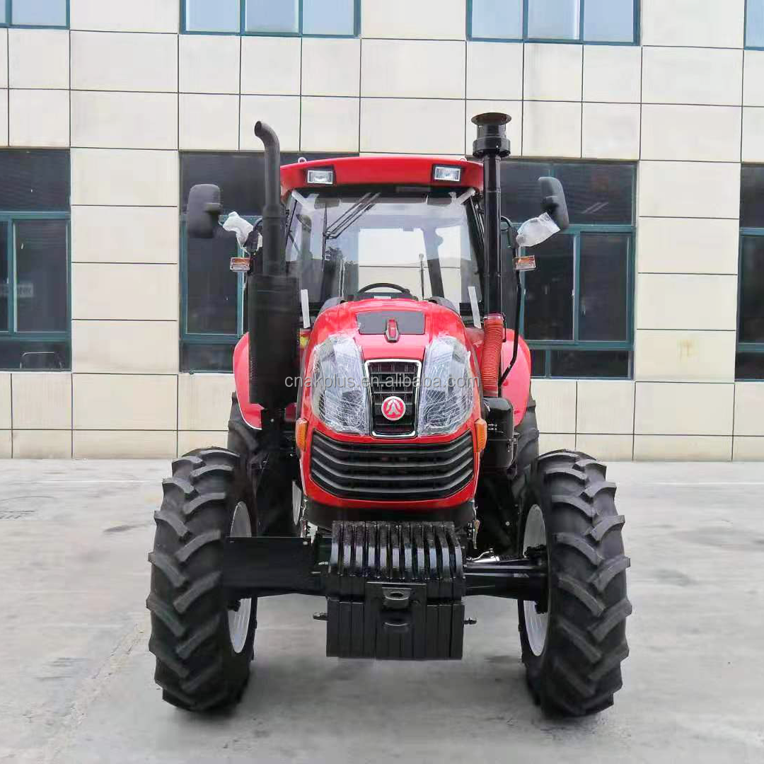 50HP agricultural use wheel type four wheel drive tractor with three point linkage and pto