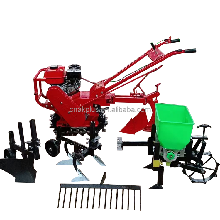 Chain track crawler micro-tiller agricultural arable land ploughing single wheel turning soil ditching weeding machine