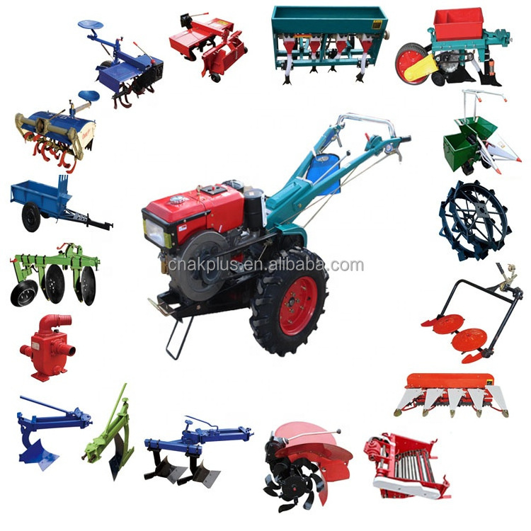 12-28hp walking tractor with corn potato garlic wheat harvester /cultivator /rider/disc mower walk behind tractors