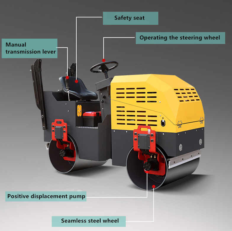 Hot sale pedestrian double drum roller baby Vibrating Road Roller