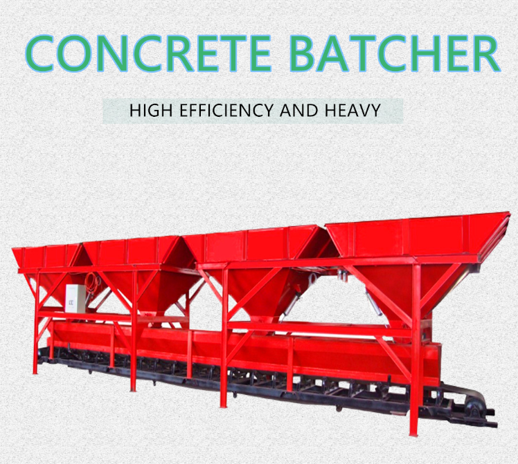 Concrete machinery batcher combined with concrete mixer and concrete mixing plant using