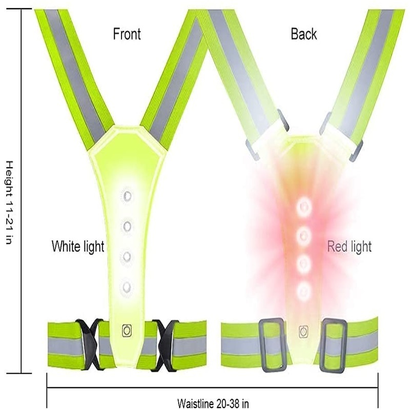 Reflective Running LED Lights 3 Modes Vest High Quality Safety Sports Lamp Traffic Safety High Visibility Vest