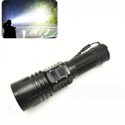 Powerful USB C Rechargeable Zoom White Laser LEP Flashlight With Digital Power Display Long Range High Lumen Flashlight