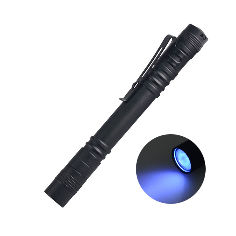 Mini Led Pen Light 3W Promotion Gift  Tactical 395nm UV Pocket  Pen Flashlight With Clip for Inspection, Work, Emergency