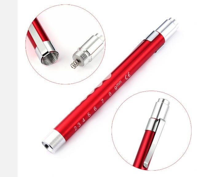 Factory Wholesales Battery Operated Pen Torch Examination Penlight Pupil Gauge Colorful Medical LED Pen Flashlight