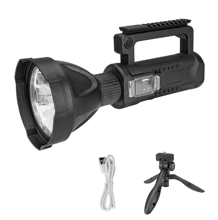 Super Bright Searchlight USB Rechargeable LED Flashlight With Bracket High Power Hand Held Light For Fishing