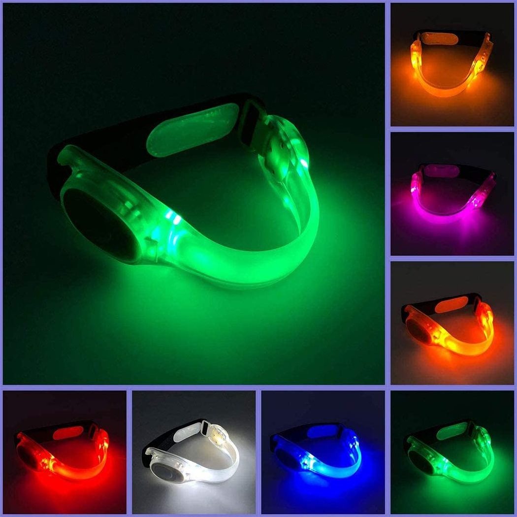 LED Light Up Armband Reflective Adjustable Wearable Silicone Running Gear Night Safety Wrist Band for Running Jogging Walking